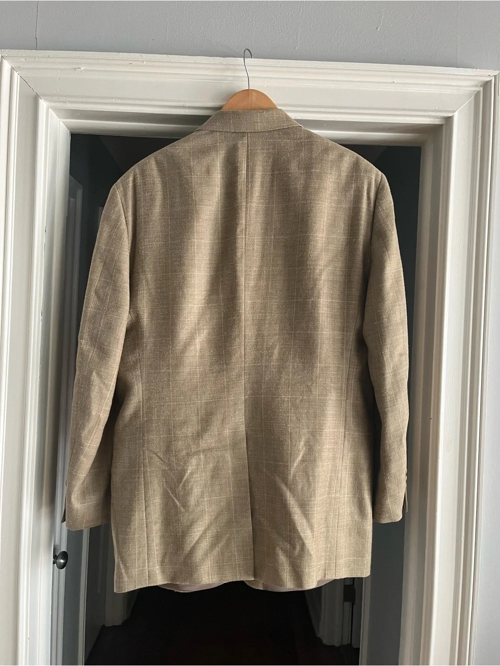 Lauren Ralph Lauren Beige Windowpane Men's Blazer